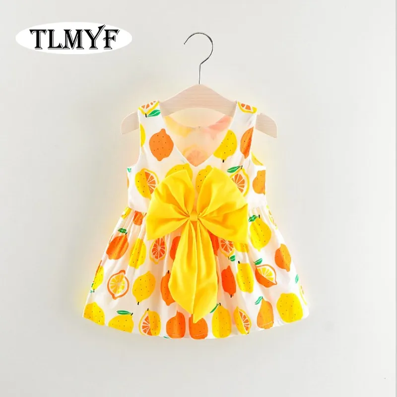 

NEW 0-2years high quality 100% cotton baby girl's big bow sleeveless dress MF0018