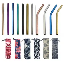 Paille en métal Extra large en acier inoxydable, paille réutilisable, diamètre de 12mm
