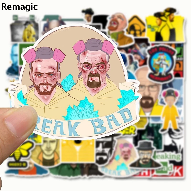 50 шт., надпись Breaking Bad 90 s, аниме, винтажная Подарочная игрушка, забавная наклейка для косплея, скрапбукинг, сделай сам, наклейка для телефона, ноутбука, водонепроницаемая