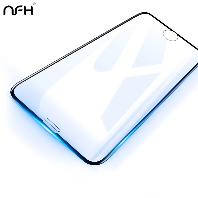 Koop NFH 3D Volledige Overdekte Glas Voor iPhone 7 8 6X9 H Cover Screen Bescherming Glas Voor Apple iPhone op 8 6 6 s 7 Plus 10 X Glas Film
