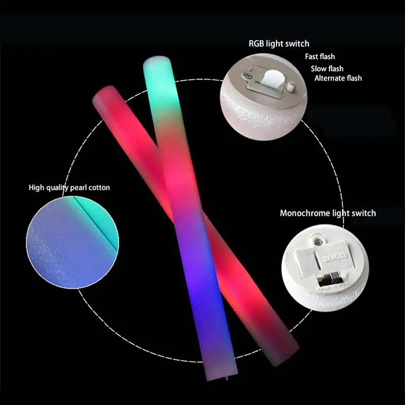 1/4/12 шт светильник вверх светодиодная палочка из вспененного материала палочки ралли восторженные поднимет настроение Batons вечерние мигающая светящаяся палочка