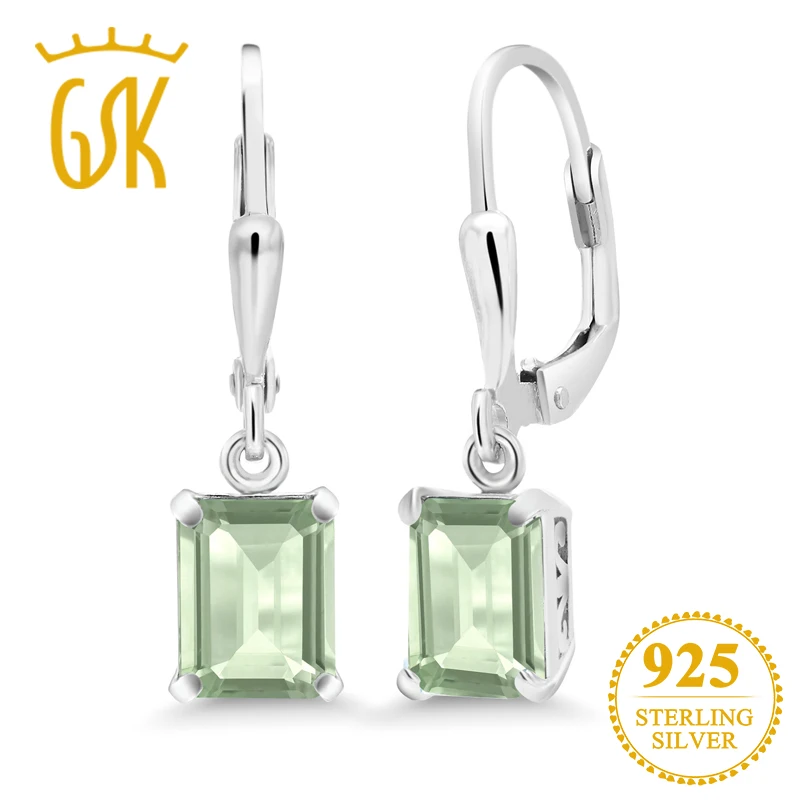 GemStoneKing 3 00 Ct Изумрудное кольцо натуральный зеленый прасиолит 925 Серебряный рычаг