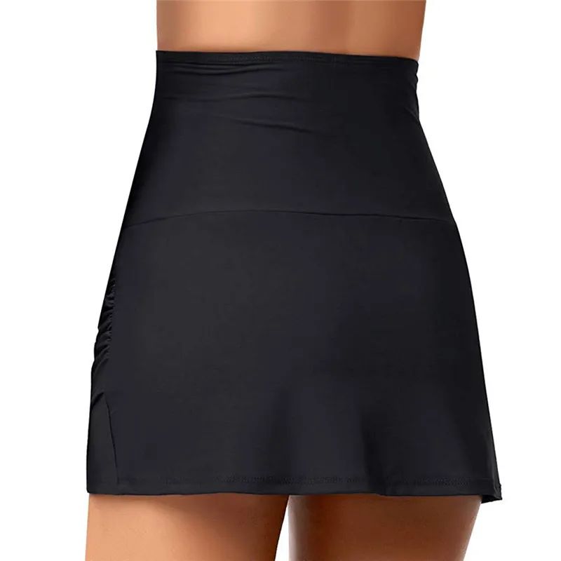 

2019 Summer Women Swim Bottoms Solid Black Blue Swim Skirts For Women Build-In Brief Swimwear Beach Skirt Swimming Bottoms Women