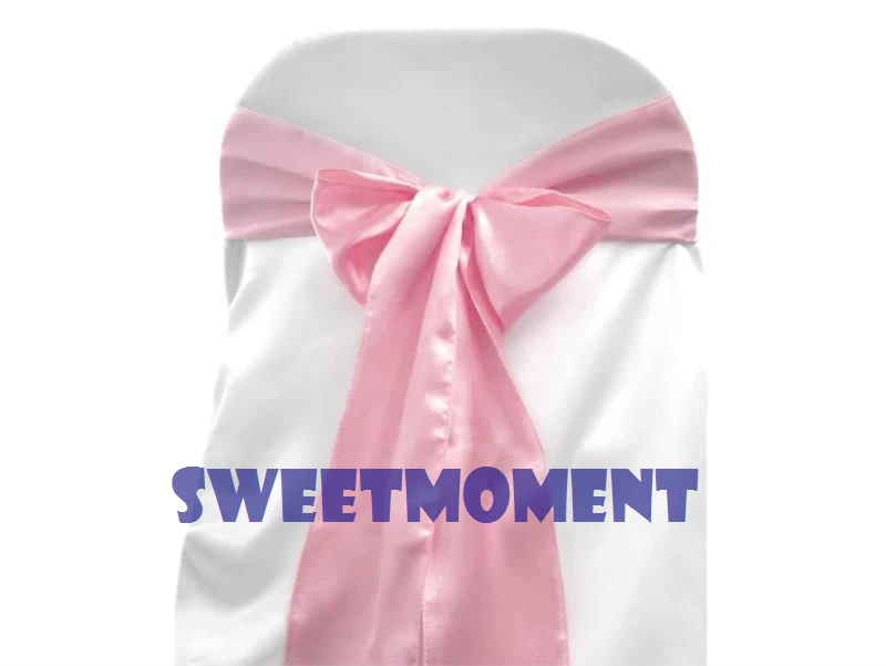 100 Pink Premium Satin Chair Sash Knotbow Chair Cover Ribbon for