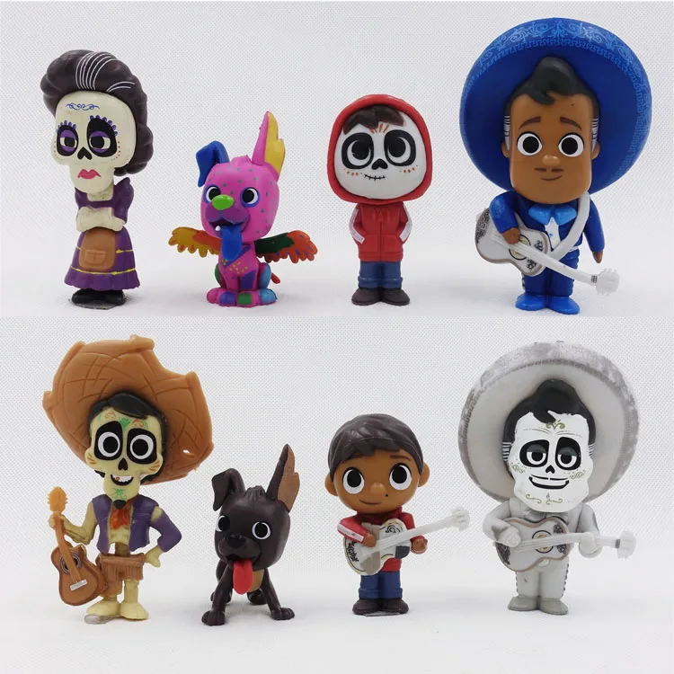 

New Movie Coco Family 8-Pack Miguel Riveras Hector Dante Dog Action Toy Figure