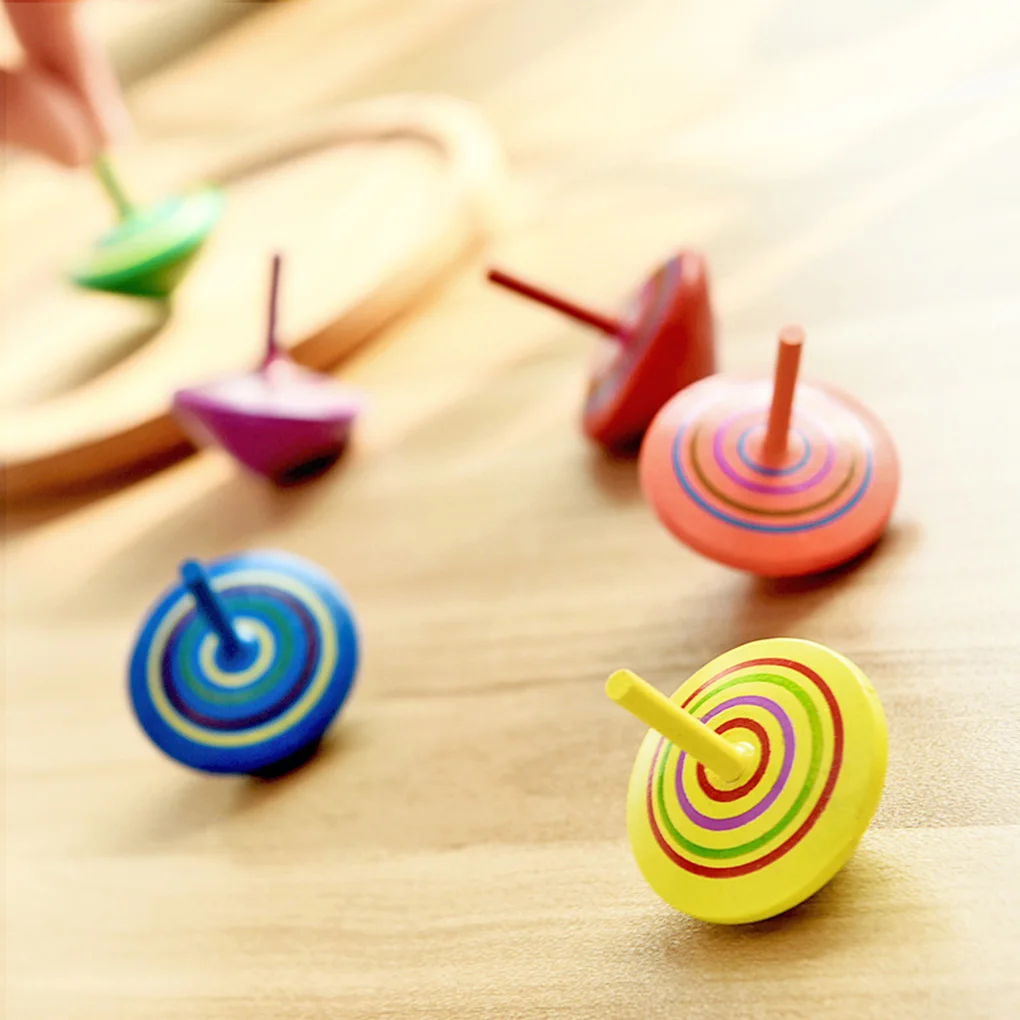 10 шт цвет случайный детский деревянный гироскоп Настольный декомпрессионные игрушки детский сад рекламные подарки