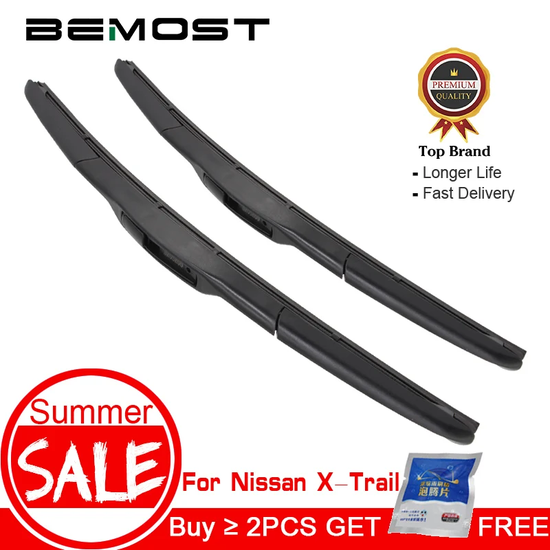 Billige BEMOST Auto Scheibenwischerblätter Natürliche Gummi Für Nissan X Trail T30 T31 T32 ModelYear Von 2001 zu 2018 Fit U Haken Arm
