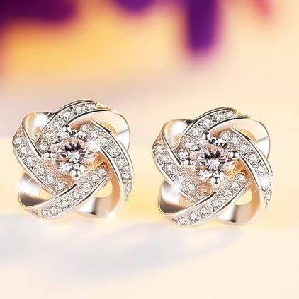 

2019 Real Brincos Brinco Round Trendy Earrings Women Fashion Jewelry Earrings Crystal from Austrian