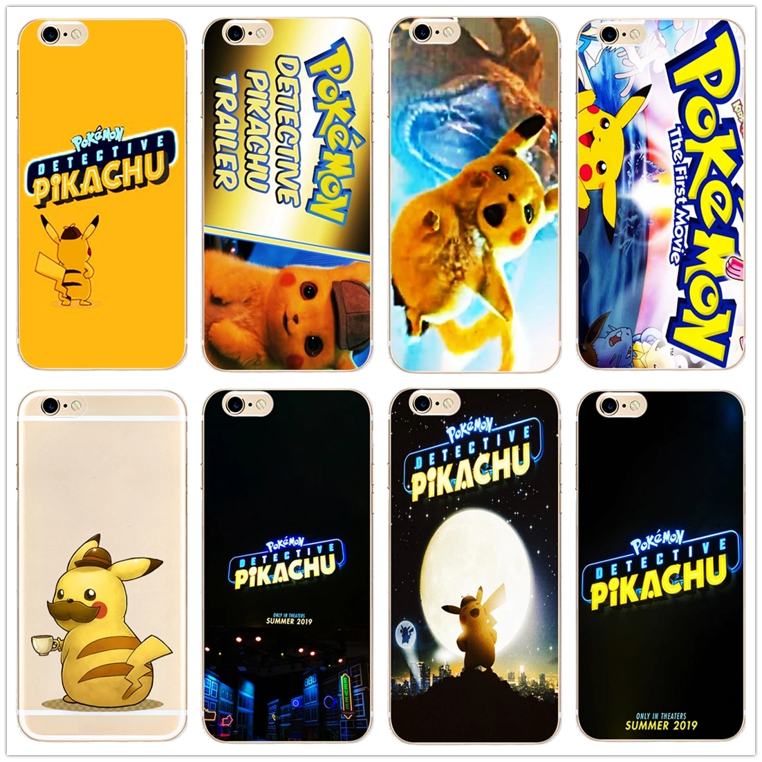 

Pokemon Detective Pikachu hard phone case cover for Samsung s8 s9plus S6 S7Edge S5 for iPhone 7 6s 8plus 5s 5c 4s X XS XR XSMAX
