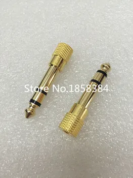 

Free shipping 100pcs/lot Gold 1/4" 6.35mm Male to 3.5mm Female Plug Stereo Audio Headphone Screw Connector