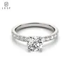 LESF Simple and elegant Sona 925 Sterling Silver Wedding Ring For Women Engagement Band Solitaire Fashionable Jewelry Free ► Photo 1/6