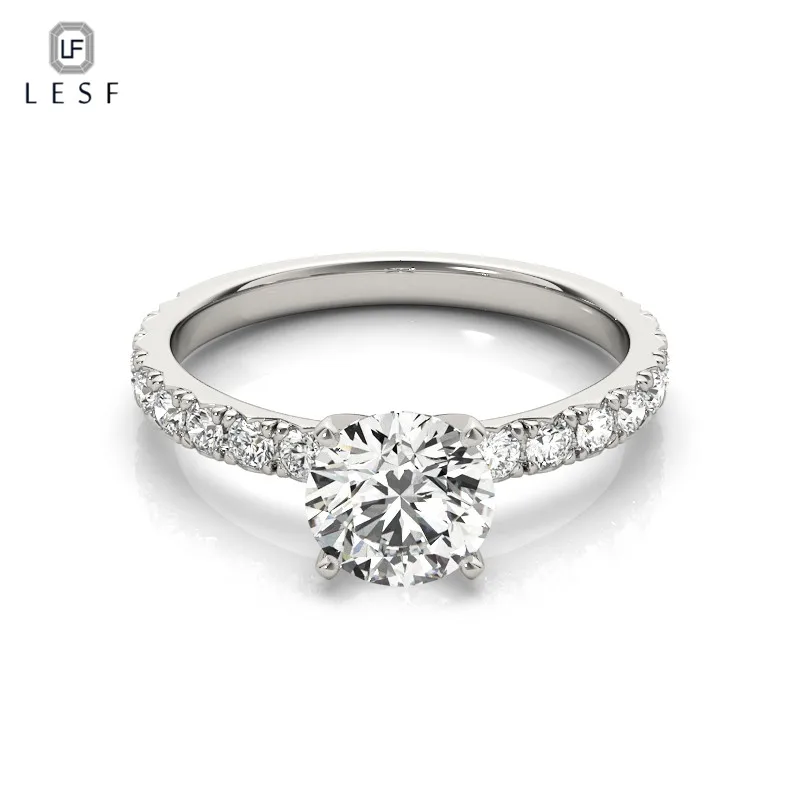 

LESF Simple and elegant Sona 925 Sterling Silver Wedding Ring For Women Engagement Band Solitaire Fashionable Jewelry Free