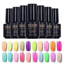 ROSALIND 7 мл, флакон, черный цвет сырный лак УФ-гель для ногтей УФ светодиодный замачиваемый гель лак для ногтей стойкий маникюр