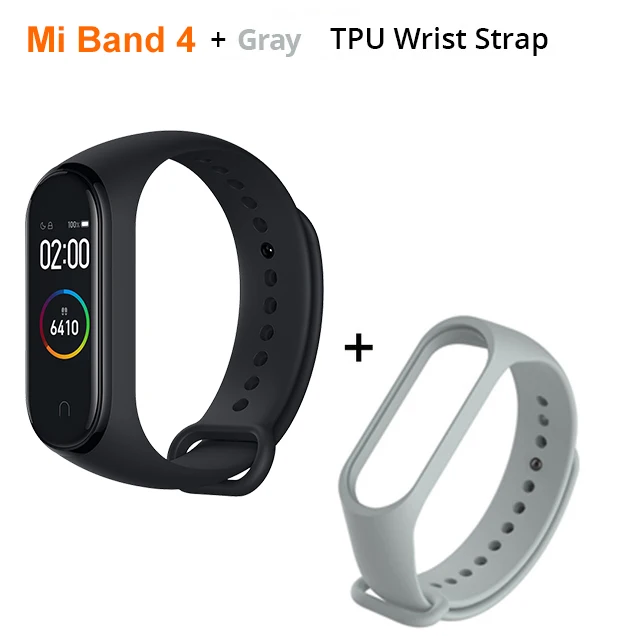 Xiaomi Mi Band 4, умный браслет, miband 4, браслет, пульсометр, фитнес, 135 мА/ч, цветной экран, Bluetooth 5,0, xiaomi mi band - Цвет: With gray