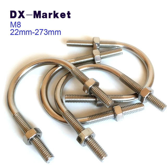 M8, 140mm 273mm, 304 stainless steel heavy duty u clamp , sus304 tube u
