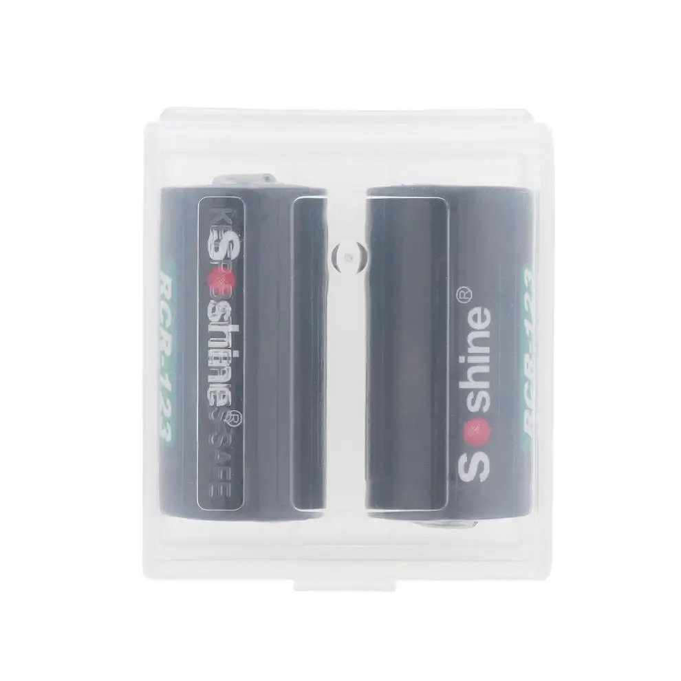 Tanie 2 sztuki Soshine Li ion 700mAh 3.7V 16340 akumulator litowo jonowy CR123A bateria + 2 baterie schowek na okulary Box