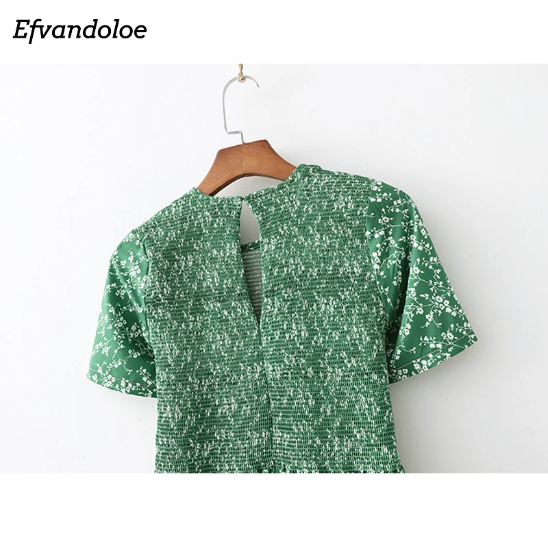 Efvandoloe Зеленое Длинное Платье макси с цветочным принтом летние платья для женщин Бохо одежда jurken robe femme