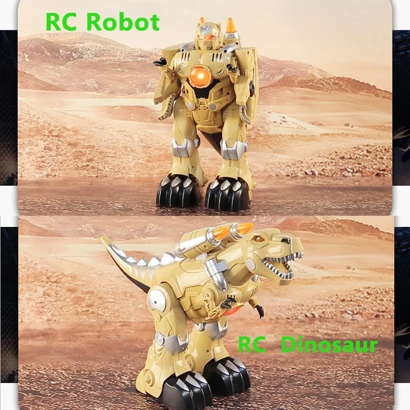 

Children Toys RC Intelligent Dinosaur Model Electric Remote Control RC Robot Mechanical with Music Light Toy Robot Red or Yellow