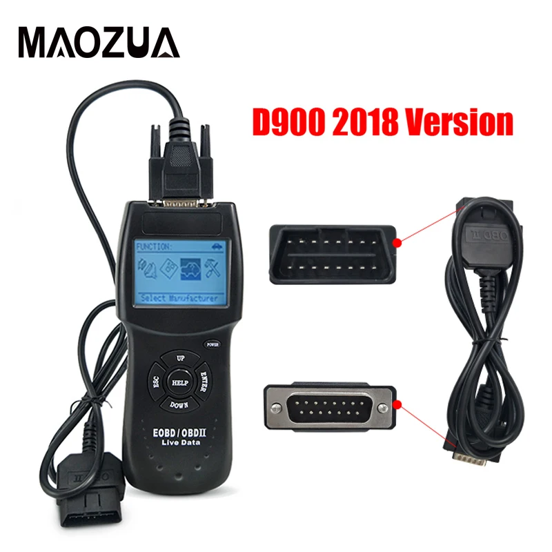 Версия Универсальный D900 OBD2 сканер двигателя автомобиля D900 OBD II код считыватель диагностический инструмент для мульти-автомобилей