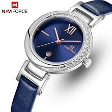 NAVIFORCE часы женские роскошные Брендовые женские кварцевые наручные часы кожаные водонепроницаемые часы Reloj Mujer девушка часы Relogio Feminino