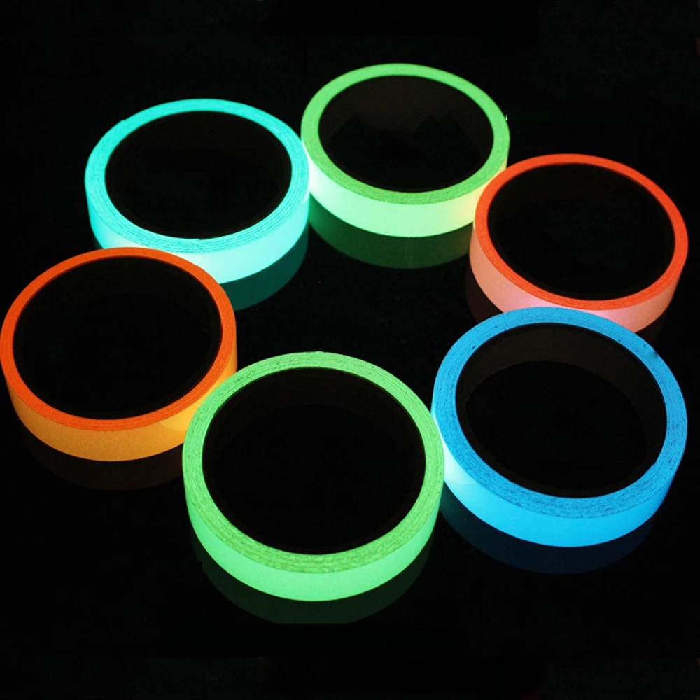 

Reflective Glow Tape Self-adhesive Sticker Removable Luminous Tape Fluorescent Glowing Dark Striking Warning Tape