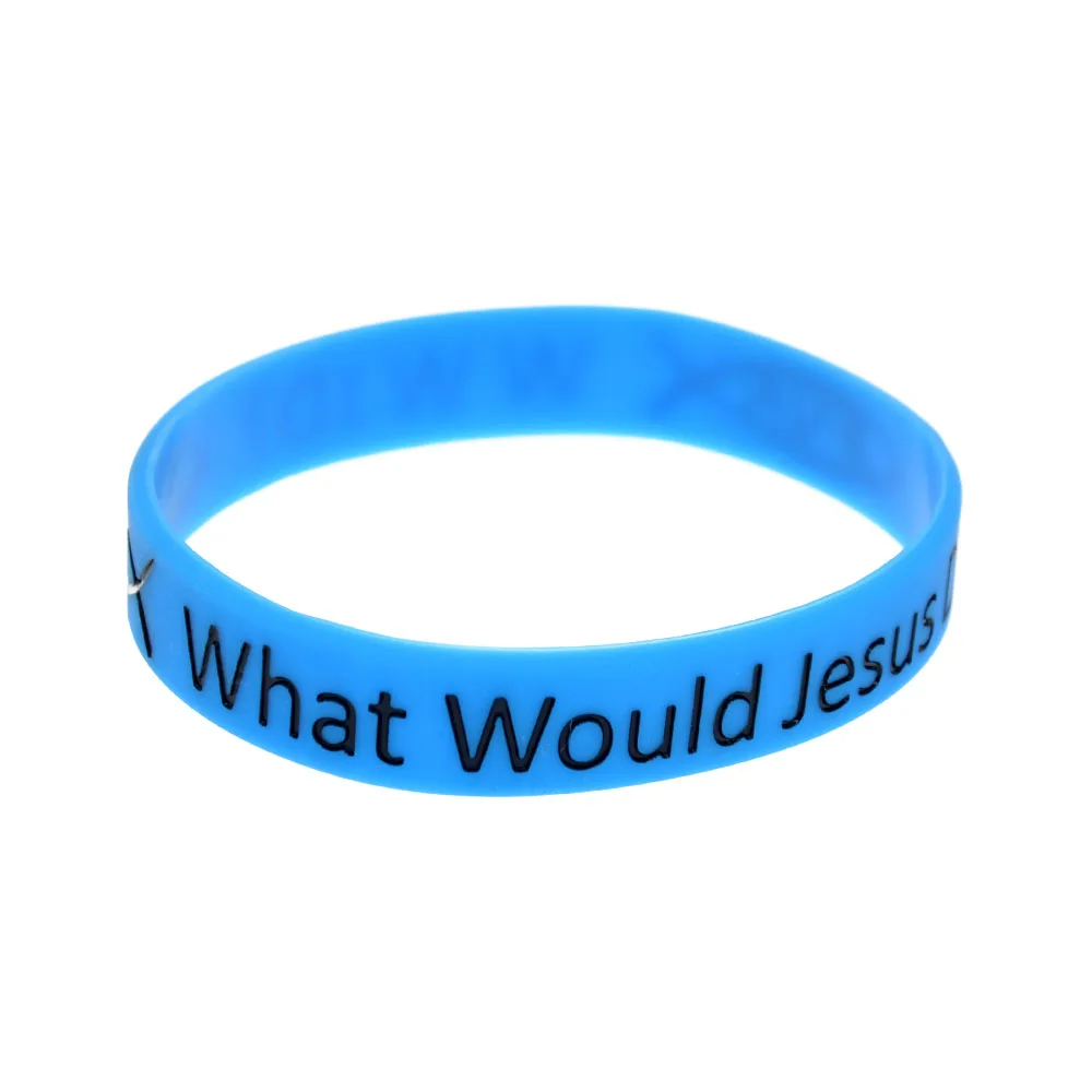 OBH 50 шт. напечатанный What Will Jesus Do WWJD силиконовый резиновый браслет