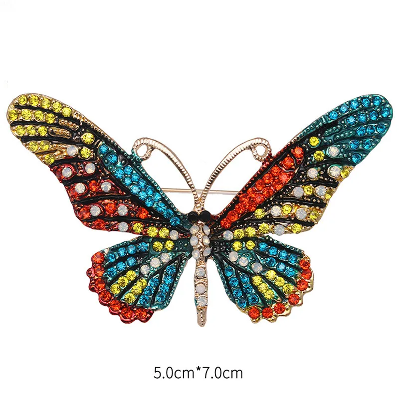 MIEG бренд Разноцветные Кристалл паве со стразами установка модные булавки, брошка, бабочка для женщин - Окраска металла: XD8537-2