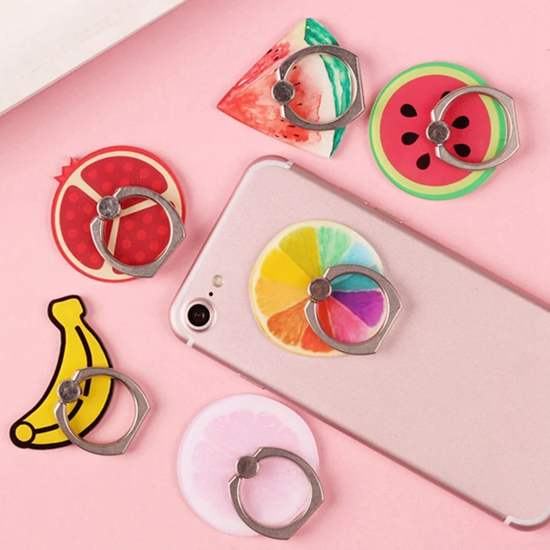 lovely fruit rotate 360 degrees Finger Ring Mobile Phone Stand Holder anti-theft for iphone for samsung for xiaomi MP3 tablet