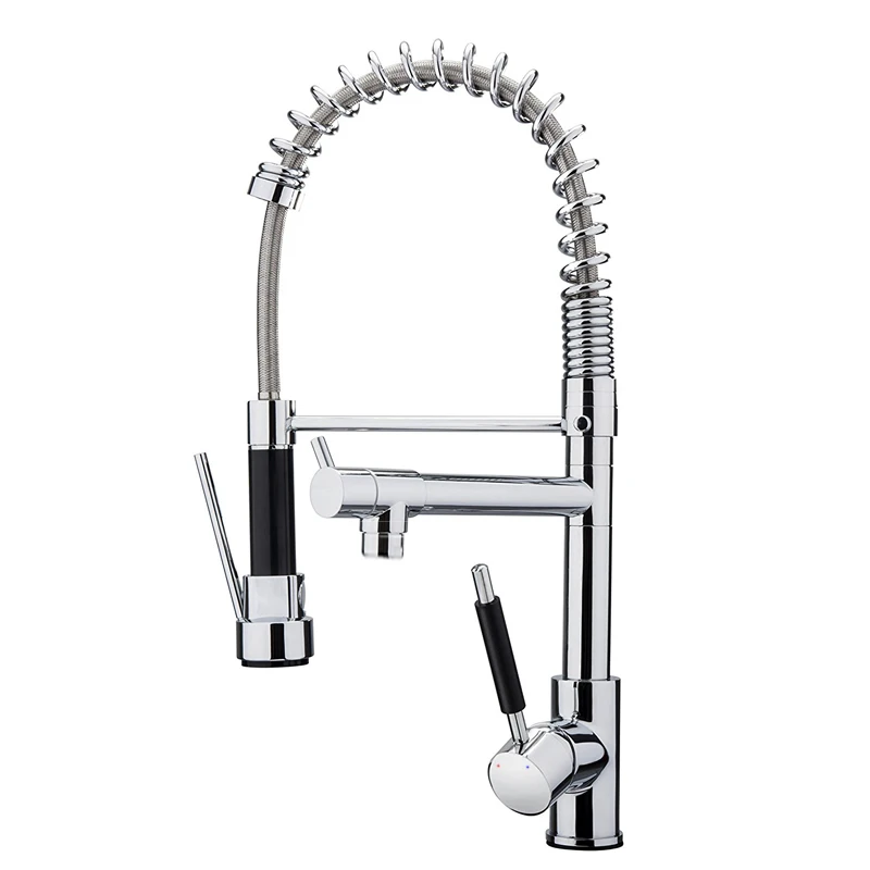 Wholesale-and-Retail-Pull-Down-Dual-Spout-Kitchen-Sink-Faucet-Chrome-Single-Handle-Hot-and-Cold