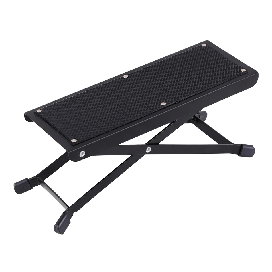 Foldable Guitar Anti-Slip Foot Rest Stool Pedal 4 Adjustable Height Levels Black Accessories Parts | Спорт и развлечения