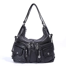 Повседневные вместительные Сумки из искусственной кожи, модные кожаные женские сумки-тоут на плечо, сумка-мессенджер