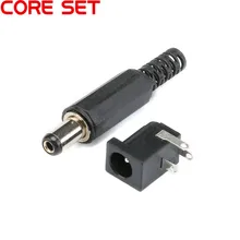 10 шт. печатного монтажа 5,5x2,1 мм мужской/женский DC разъем питания разъем Черный DIY разъем адаптера