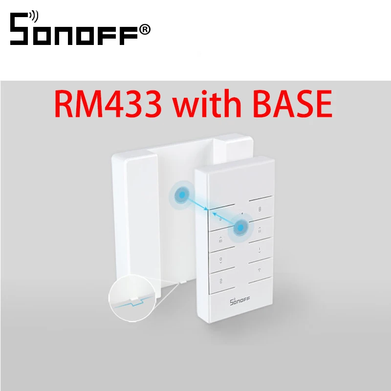

New SONOFF RM433 BASE 8 Keys Multipurpose Custom 433 MHz RF Remote Controller Works with RF/Slampher/4CH Pro/TX Series/RF Bridge