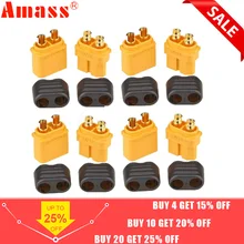 10 x Amass XT60+ Plug Connector With Sheath Housing 5 Male 5 Female (5 Pair )