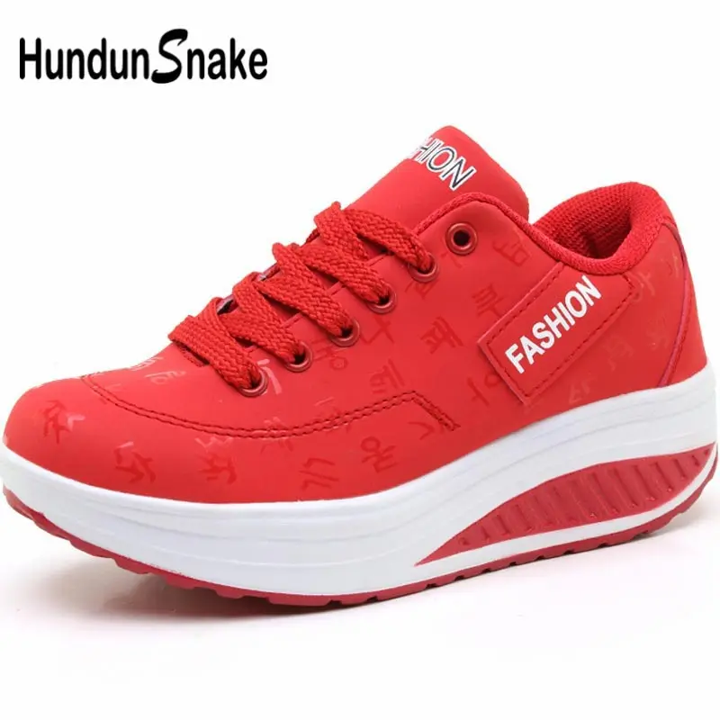 Hundunsnake Platform Sport Shoes Woman Sneakers For Women Running Shoes For Women On Thick Soles Toning Shoes Sports Red A-045 Hundunsnake Platform Sport Shoes Woman Sneakers For Women Running Shoes For Women On Thick Soles Toning Shoes Sports Red A-045