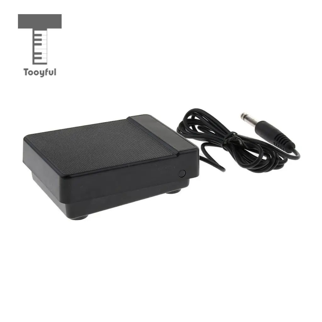 Tooyful Durable Black 6.35mm Jack Sustain Pedal Foot Switch Low Noise for 61key 88key Electronic Piano Accessory