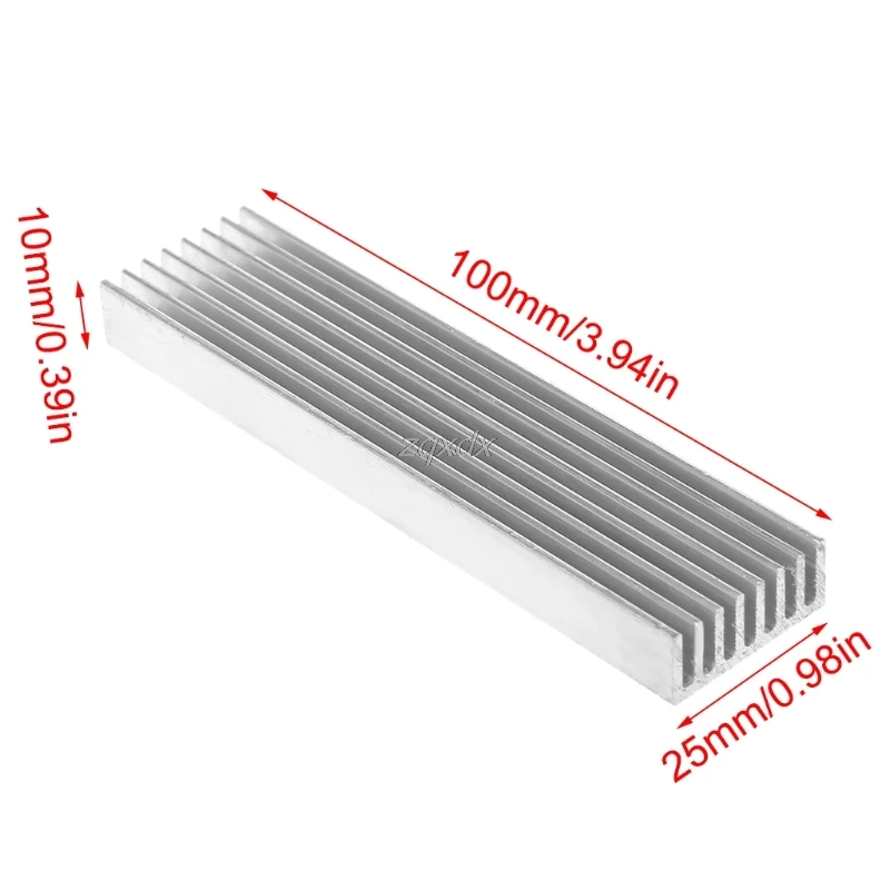 Кулер DIY алюминиевый теплоотвод чип 100*25*10 мм для IC светодиодный транзистор