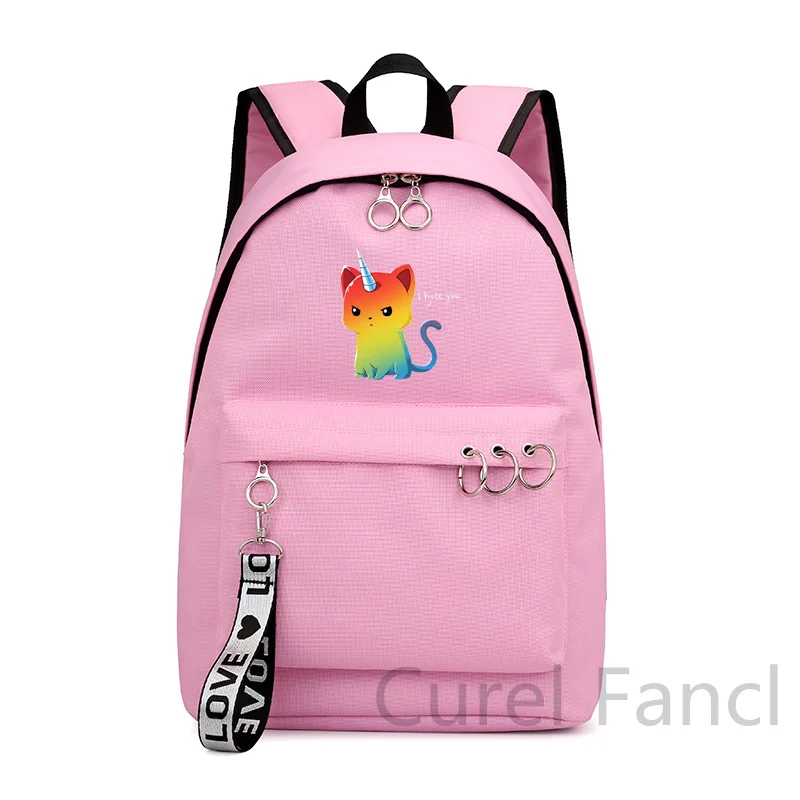 

Hot Cute Unicorn Dab Cartoon Backpack for Women Girls Canvas Bag Flowers Wave Point Rucksacks Backpack Travel Shoulder Bag