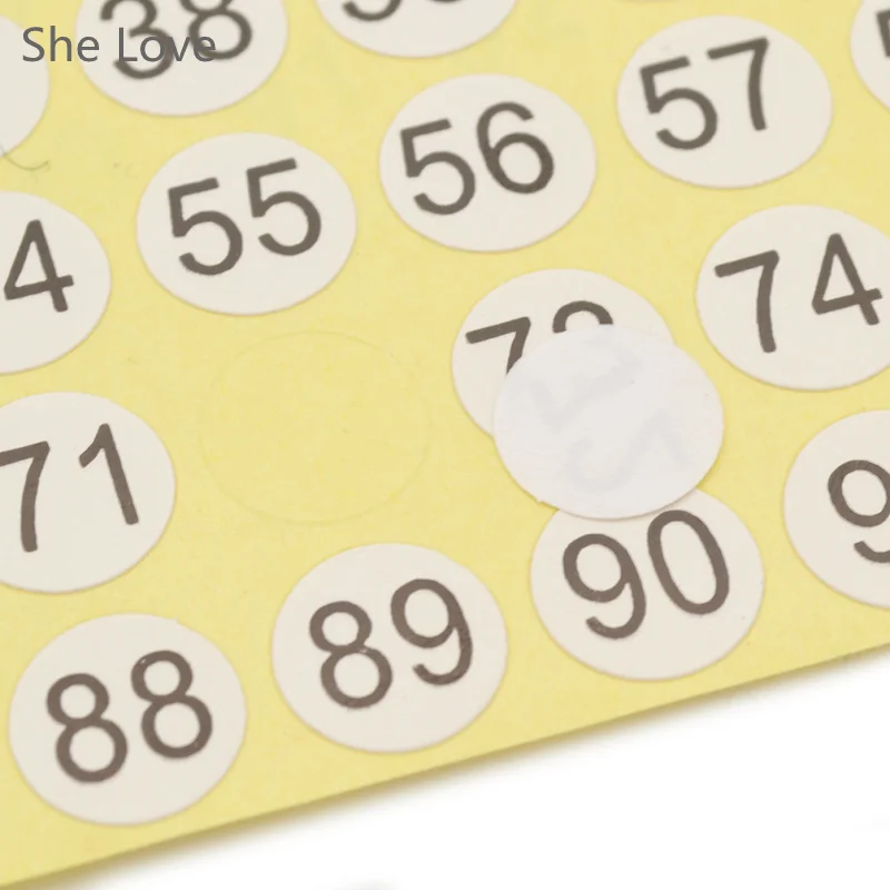 Chzimade 5 Sheet White Round Numbers 1-102 Self Adhesive Decorative Stickers