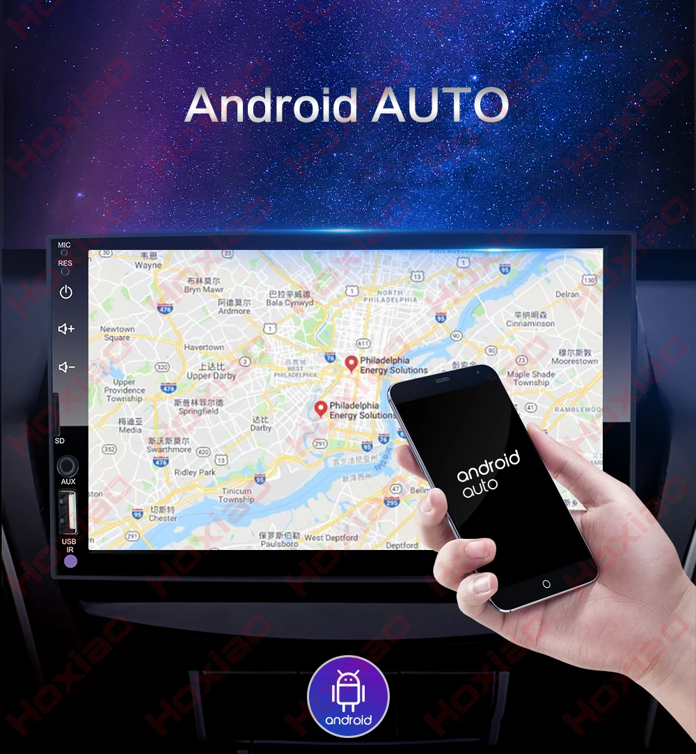 2 din Автомобильный Радио плеер с сенсорным экраном Зеркало Ссылка Android Авто Carplay MP5 SD/FM/USB/AUX/Bluetooth " HD 2DIN Аудио Автомобиля