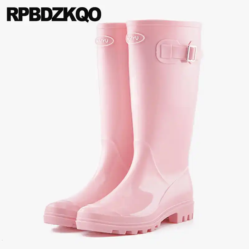 womens pink rubber boots