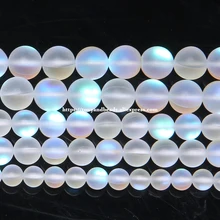 Матовый Австрийский белый кристалл синтез блестящие бусины из лунного камня 1" нить 6 8 10 12 мм выбрать размер для ювелирных изделий