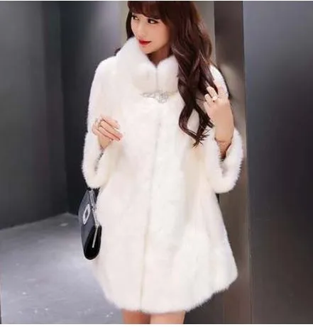 Искусственное зимнее женское искусственное меховое пальто из норки пальто с мехом элегантное меховое пальто Лолиты тонкое пальто из искусственного меха большие размеры длинное пальто AW268