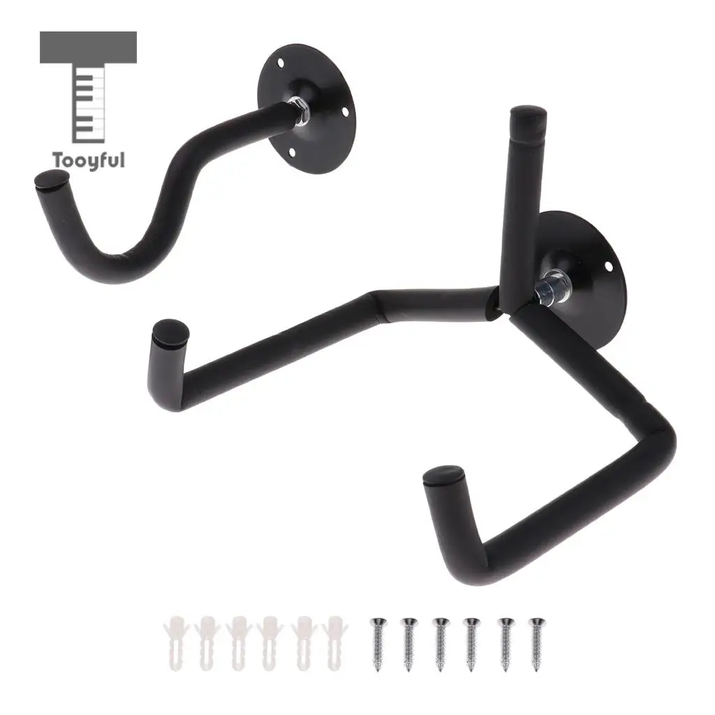 Tooyful Metal Horizontal Guitar Bass Wall Hanger Safety Wall Mount Holder Slatwall for Shop Studio Music School Training Center