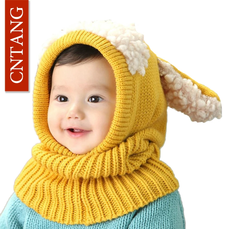 

Winter Baby Caps Animal Puppy Hat For Protect The Ears Hooded Scarf Children's Warm Hats Boy Girls Cute Wool Cap Kids Beanie