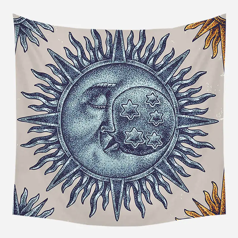 Loartee таинственный черный Кот астрологический узор гобелен колдовство мандала печать картина ткань настенный Декор - Цвет: Sleep Moon