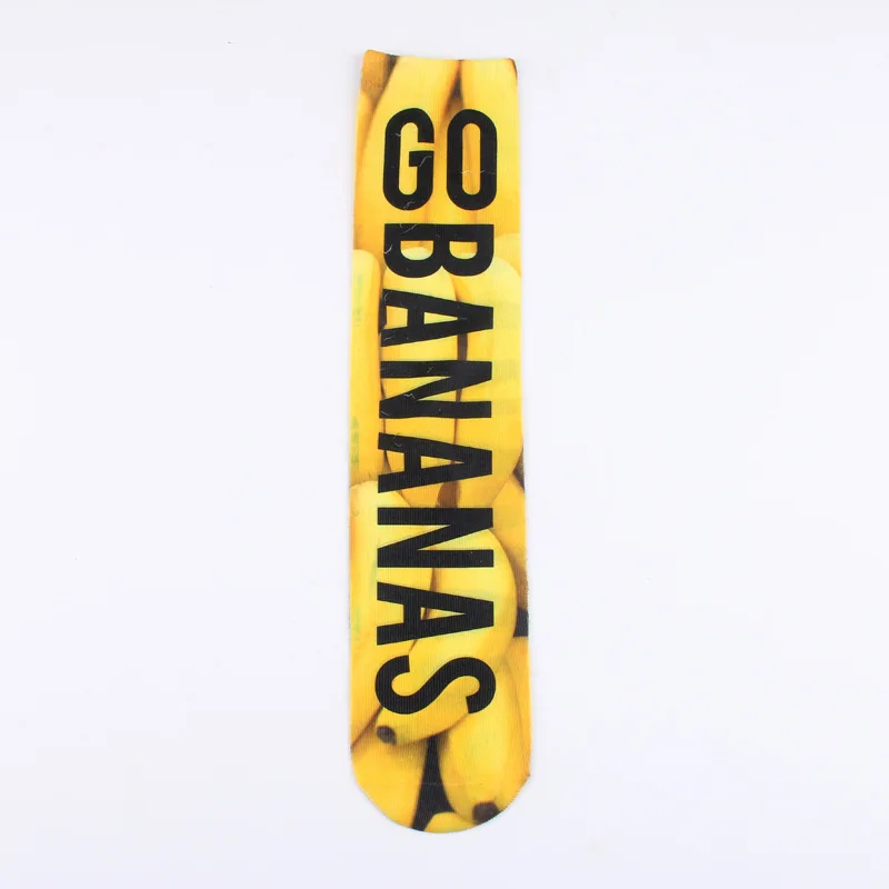Go bananas 3d принт носки женские 2018 оптовая продажа 38 см Длина