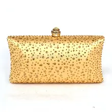 Золото бриллиант фиолетовый клатчи Для женщин клатч Сумочка золотого цвета; обувь с украшением в виде кристаллов вечерняя сумки с цепочкой; серебряные Свадебные Женская Праздничная обувь кошельки T04