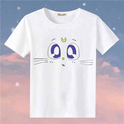 Harajuku Sailor Moon/тонкая детская забавная футболка летние топы с короткими рукавами и рисунком аниме для маленьких девочек, детская школьная одежда Kawaii, От 3 до 15 лет - Цвет: 23