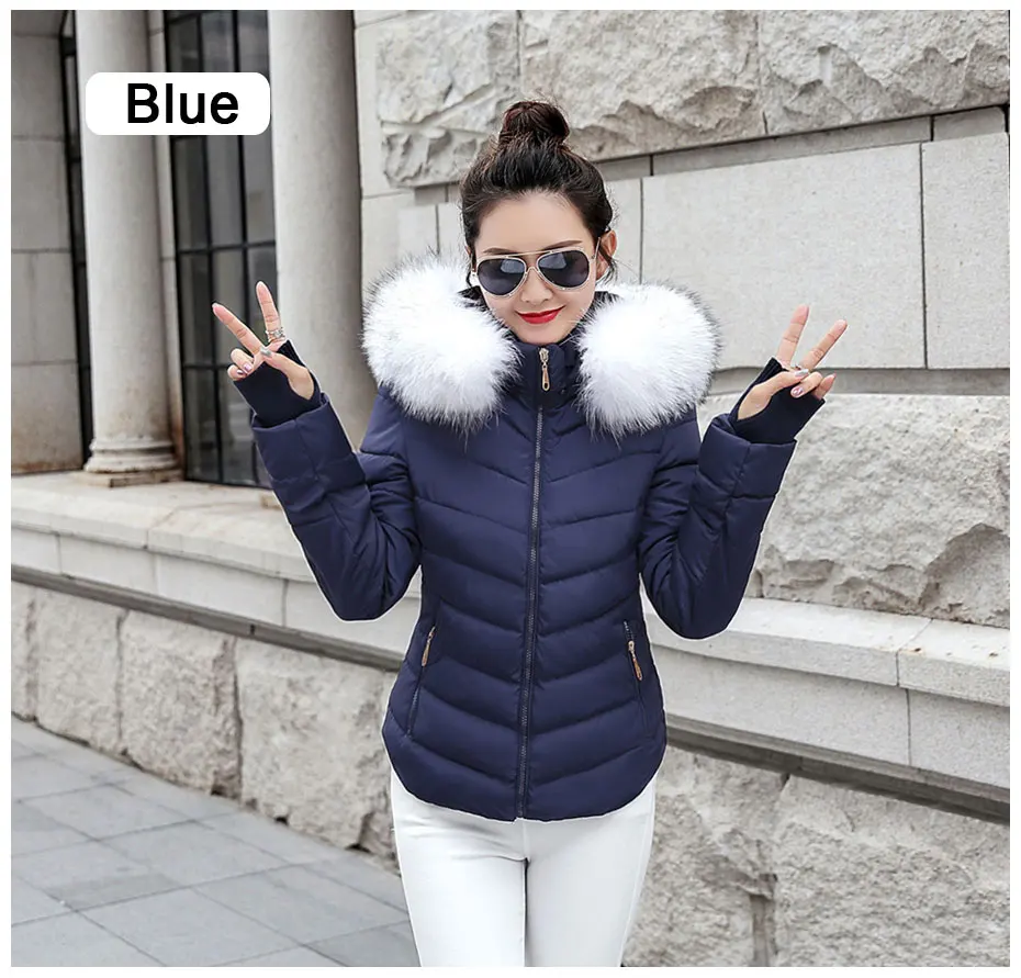 warmest winter coats for women Female Warm Winter Jacket 2020 Fashion Women Hooded Fur collar Down Cotton Coat Solid color Slim Large size Female Coat Leather Jackets